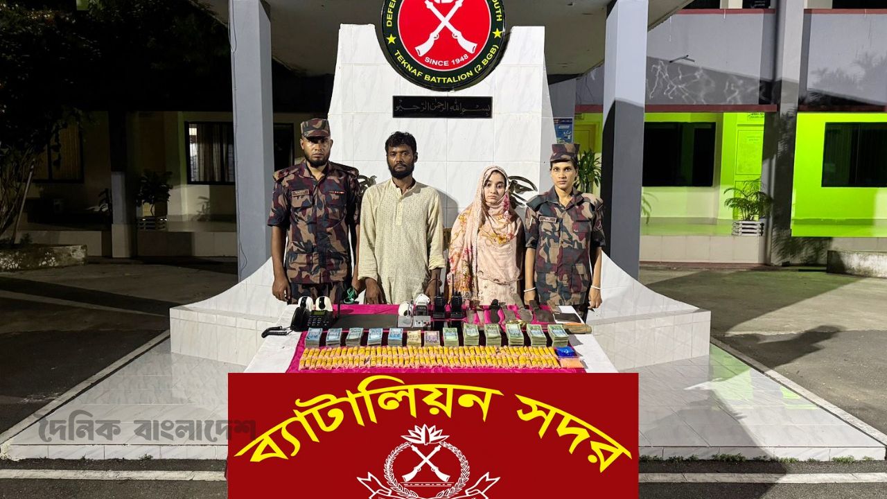 টেকনাফে মাদক সম্রাটের বাড়িতে বিজিবির অভিযানে ওয়াকিটকি ও দেশীয় অস্ত্র সহ আটক ২